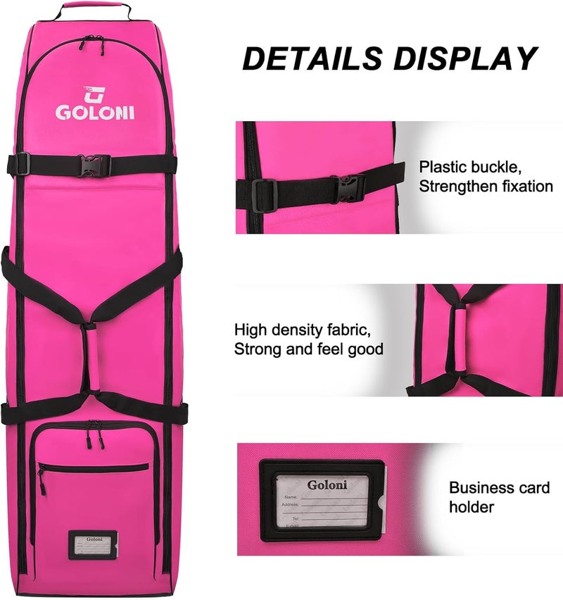 Goloni Golf Travel Bag with Wheels, Golf Travel Case for Airlines, 900D Heavy Duty Oxford Wear-Resistant Soft-Sided - Image 4